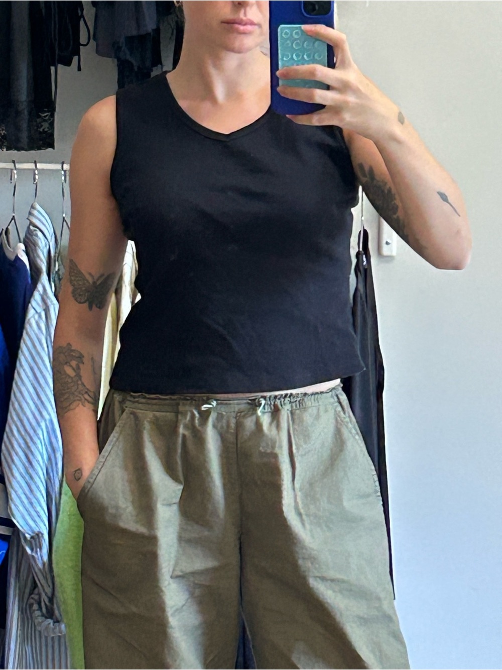 VINTAGE Black Cotton Tank y2k